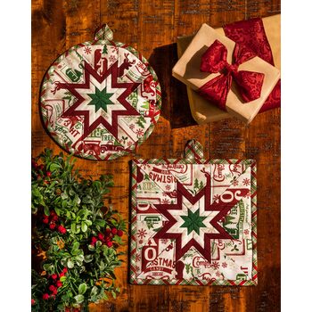 Folded Star Hot Pads - Comfort & Joy - SET OF 2 SAMPLES