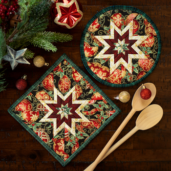 Folded Star Hot Pads - Winter Elegance - SET OF 2 SAMPLES