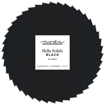 Bella Solids  Charm Pack - 9900PP-99 Black by Moda Fabrics