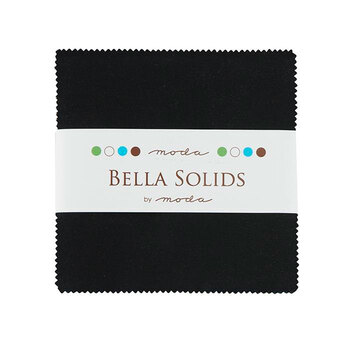 Bella Solids  Charm Pack Black - 9900PP-99 by Moda Fabrics