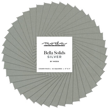 Bella Solids  Charm Pack - 9900PP-183 Silver by Moda Fabrics