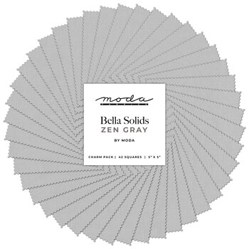 Bella Solids  Charm Pack - 9900PP-185 Zen Grey by Moda Fabrics
