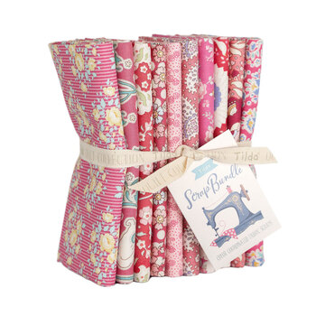 Tilda  10 FQ Scrap Bundle - Red Pink Peach by Tilda