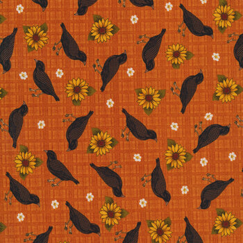 A Wooly Autumn 13058-39 Orange by Benartex