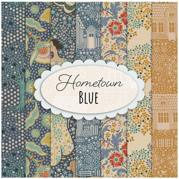 Hometown  7 FQ Set - Blue by Tone Finnanger for Tilda