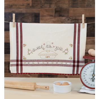  Sweet As Pie Embroidery Dishtowel Kit - Bareroots