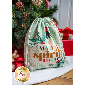 Drawstring Gift Bag - Cheer and Merriment - Frost