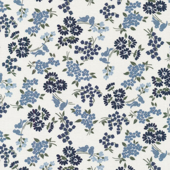 Dwell 55273-11 Songbird Cream Blue by Camille Roskelley for Moda Fabrics