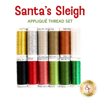  Santa’s Sleigh BOM - 12pc Appliqué Thread Set - RESERVE