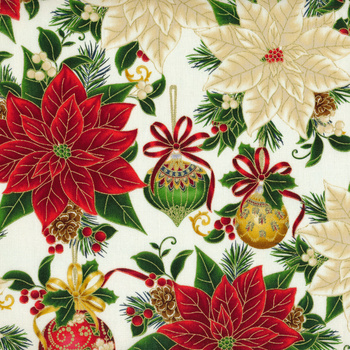 Christmas Splendor 73750-84 Cream by Robert Kaufman Fabrics