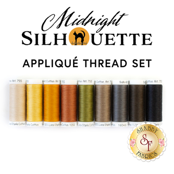  Midnight Silhouette Quilt - 9pc Appliqué Thread Set RESERVE