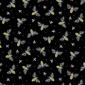 Bee Happy A-517-K Black by Andover Fabrics