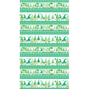 Luck of the Gnomes 12661-90 White/Green by Kanvas Studio for Benartex