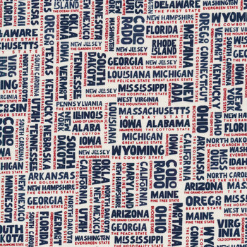Stateside 55610-33 States Vanilla Navy by Sweetwater for Moda Fabrics