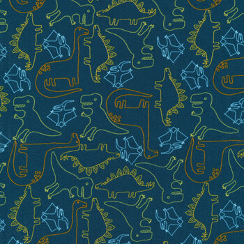 Stomp Stomp Roar! 20821-16 Teal by Stacy Iest Hsu with Moda Fabrics