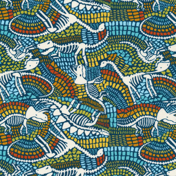 Stomp Stomp Roar! 20822-16 Teal by Stacy Iest Hsu with Moda Fabrics