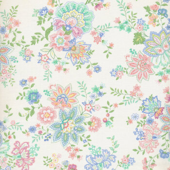 Dorothy Jean's Flower Garden 2971-44 Cream by Mary Jane Carey for Henry Glass Fabrics