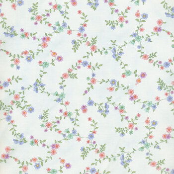 Dorothy Jean's Flower Garden 2972-17 Spa Blue by Mary Jane Carey for Henry Glass Fabrics