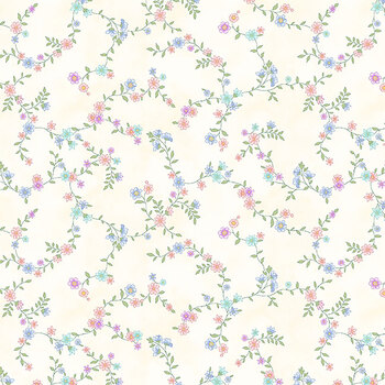 Dorothy Jean's Flower Garden 2972-44 Cream by Mary Jane Carey for Henry Glass Fabrics