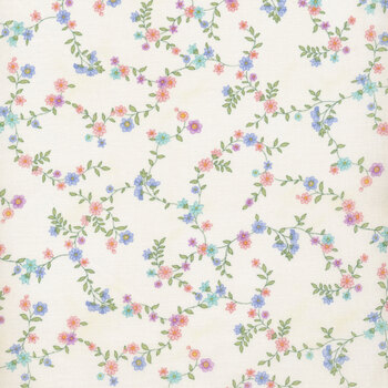 Dorothy Jean's Flower Garden 2972-44 Cream by Mary Jane Carey for Henry Glass Fabrics