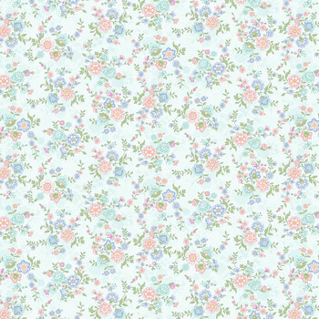 Dorothy Jean's Flower Garden 2974-17 Spa Blue by Mary Jane Carey for Henry Glass Fabrics