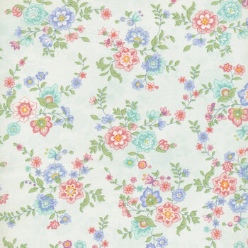 Dorothy Jean's Flower Garden 2974-17 Spa Blue by Mary Jane Carey for Henry Glass Fabrics