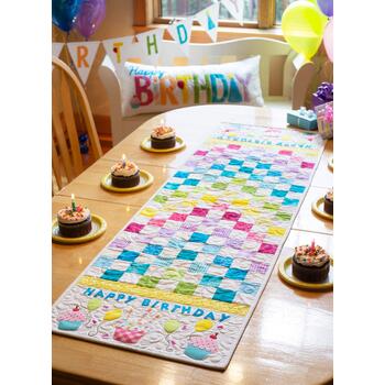 Happy Birthday Patchwork Table Runner - SAMPLE