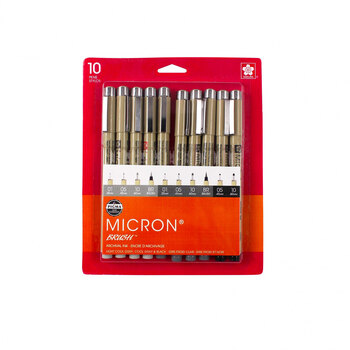 Micron Cool Gray & Black Pen Set - 10 Sizes