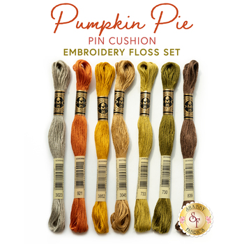  Pumpkin Pie Pin Cushion 7pc Embroidery Floss Set