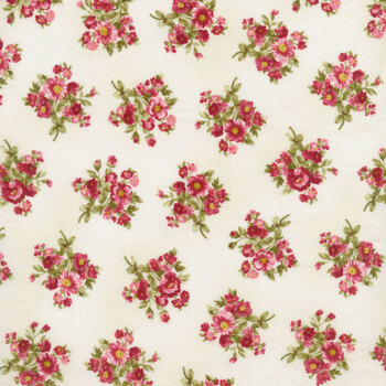 Bouquet Of Roses 21368-83 Vintage White by Debbie Beaves for Robert Kaufman