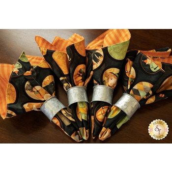  Cloth Napkins Kit - Halloween Whimsy - Makes 4