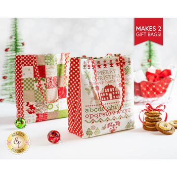  Mini Charm Gift Bag Kit - Christmas Stitched - Makes 2 Bags!