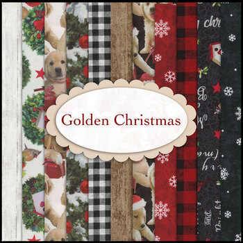 Golden Christmas  11 FQ Set by Northcott Fabrics