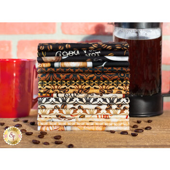 For The Love Of Coffee  17 FQ Set by Nicole Decamp for Benartex