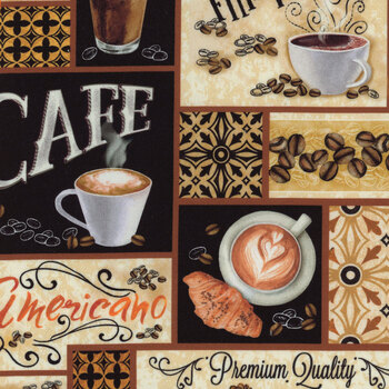 For The Love Of Coffee 14155-71 Neutral by Nicole Decamp for Benartex REM