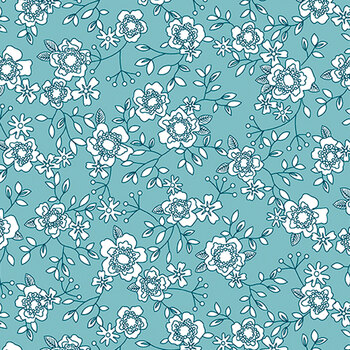 Wander Lane II 13653-84 Teal by Nancy Halvorsen for Benartex