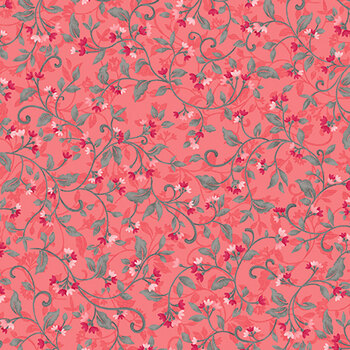 Wander Lane II 13654-26 Coral by Nancy Halvorsen for Benartex