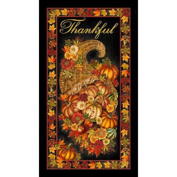 Thankful CM2101-BLACK Panel by Timeless Treasures