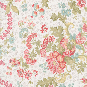 Shimmering Twilight enhanced with Pearl Essence - Floral Fabric Square -  Keri Quilts