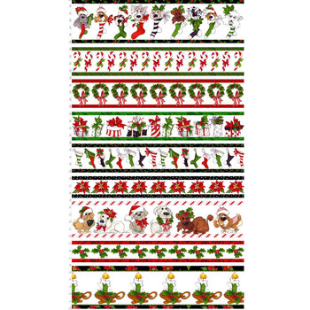 Doggie Holiday 692-551 Borders - White by Loralie Designs