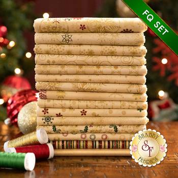  Stof Christmas 2023 - 15 FQ Set Tan/Gold by Stof Fabrics - RESERVE