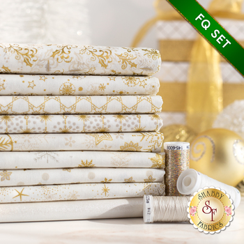  Stof Christmas 2023 - 9 FQ Set Cream/Gold by Stof Fabrics - RESERVE