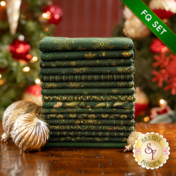 Stof Christmas  - 16 FQ Set Green/Gold by Stof Fabrics