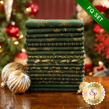 Stof Christmas  - 17 FQ Set Green/Gold by Stof Fabrics