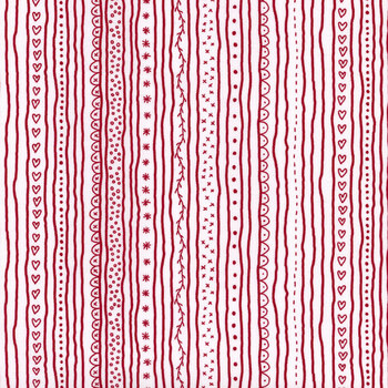 Redwork Christmas 840-08 Red/Cream by Mandy Shaw for Henry Glass