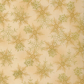Stof Christmas - Frosty Snowflake 4590-202 Beige/Gold by Stof Fabrics