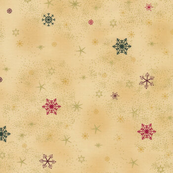 Stof Christmas - Frosty Snowflake 4590-206 Beige/Gold by Stof Fabrics