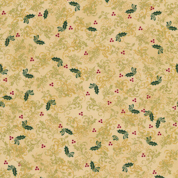 Stof Christmas - Frosty Snowflake 4590-207 Beige/Gold by Stof Fabrics