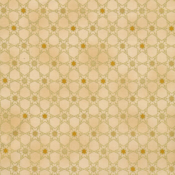 Stof Christmas - Frosty Snowflake 4590-209 Beige/Gold by Stof Fabrics