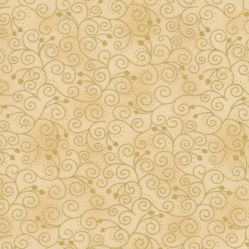 Stof Christmas - Frosty Snowflake 4590-212 Beige/Gold by Stof Fabrics